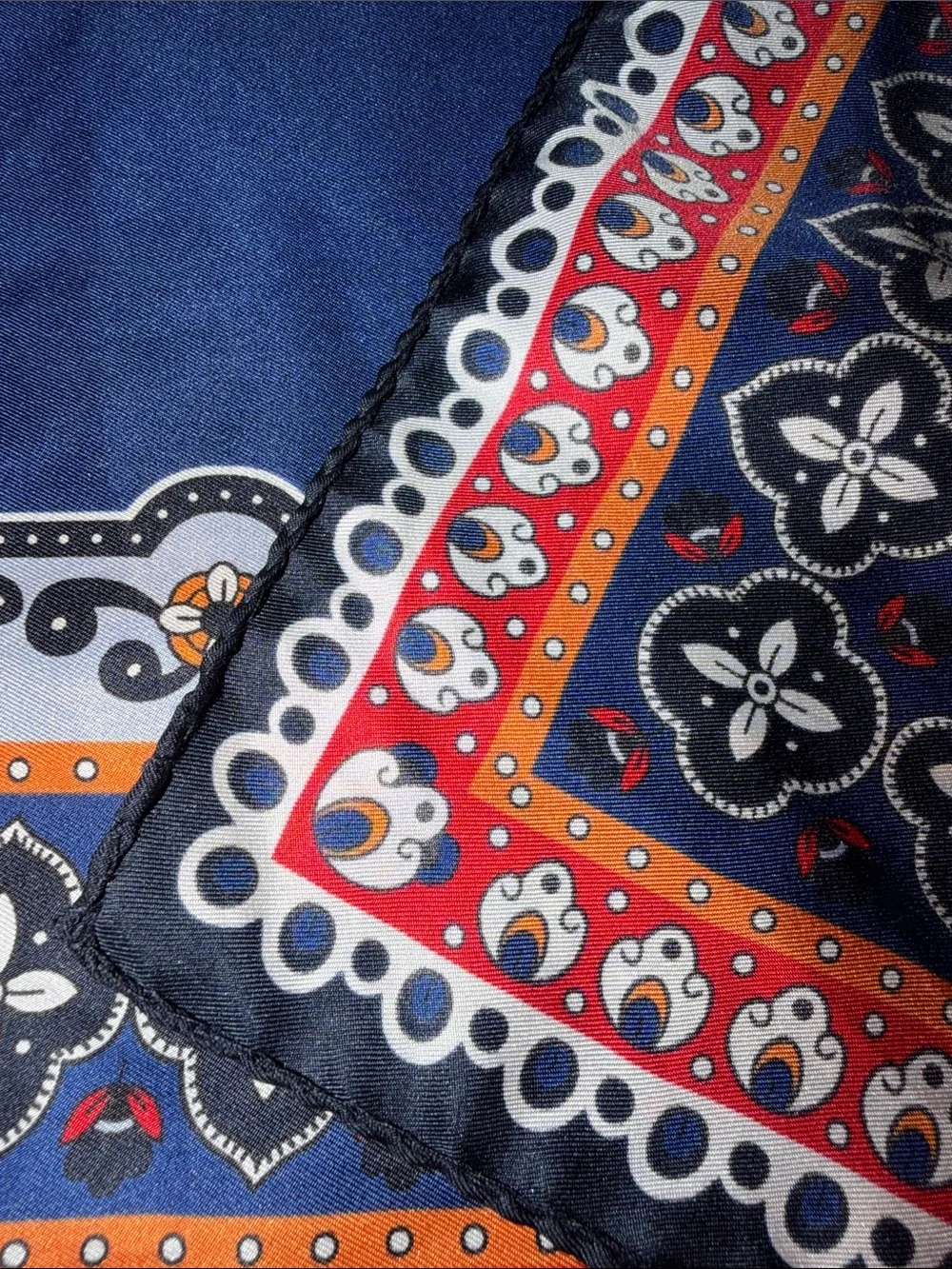 Vintage Brooks Brothers Silk Square Scarf - Persian Medallion Rug Motif
